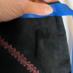 Karen Kane Vintage 100% Leather Suede Skirt Sz 12 Black Embroidered Boho Y2K Photo 8