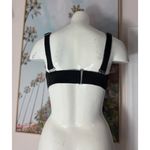 H&M Black Triangle Plunge V-Neck Bikini Top Thick Strap Swimwear Size 14 XL Photo 2