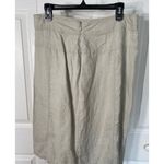 Ellen Tracy  Womens Cream 100% Linen Midi Skirt Size 12 With Side Zipper Photo 4