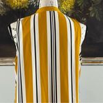 Nine West  Womens Size Small Yellow White Striped Sleeveless Drop Waist Dress Photo 5