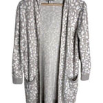 Rachel Zoe Leopard Print Cardigan Gray Size Small Hooded Pockets Oversized Cozy Photo 0