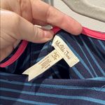 Matilda Jane  Dress Medium Blue Striped Top Floral Print Knee Length Casual Photo 2