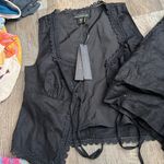 NWT house of Harlow Black Lace Trim Vest and Shorts Set size xs Photo 5