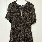 Free People Meet Virginia Romper Black Preppy Floral Cutout Boho Flowy Size 8 Photo 2