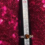 Boutique Topaz Birthstone Womens Ring Size 5 Super Sparkle Orange Bling Rhinestone gift Photo 6
