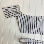 NWOT White Black Stripe Bikini Sleeves Sz Small Photo 2