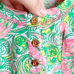 Lilly Pulitzer  Britton Flamingo Paisley Print Shirt Dress Pima Cotton Tropical S Photo 3