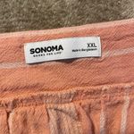 Sonoma  Shirt Womens XXL 2X Peach Square Neck Cap Short Sleeve Striped Textured Photo 1