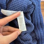 Aerie Navy Contrasting texture Waffle Knit Full Zip Cropped Hoodie Size Large Photo 2