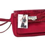 Brighton  Red Heart Crossbody Purse Embossed Bellissimo Lipstick Shoulder Bag Photo 0