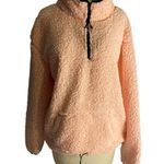 No Boundaries Cozy Soft Peach Sherpa Quarter Zip Pullover  Women’s XL Photo 1