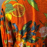 Blue Island Tropical Orange Citrus Print Vacation Resort Dress Photo 5