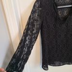 Alice + Olivia Top Size Extra Small Carroll 3/4 Sleeve Eyelet Tunic Black Photo 4