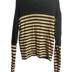 Who What Wear Beige Black Striped Sweater Large Long Sleeves Photo 4