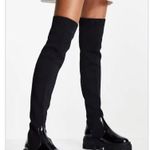 ASOS NWOT DESIGN Kimmy flat chunky over the knee boots 28” tall in black size 11 Photo 2
