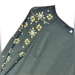 H&M Classic Black Mini Dress Long Sleeve Sheer Embellished Sleeve Size 4 EUC Photo 2