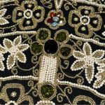 Saks 5th Avenue Saks Fifth Avenue Vintage Sz S Black Silk Floral Motif Sequin Beaded Top Blouse Photo 5