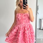 Dress the Population Pink Sasha Rosette Mini Dress Photo 5