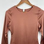 BP Brown Long Sleeve Bodysuit Ribbed Sculpting Knit Top Medium Comfortable Photo 1