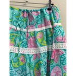 Lilly Pulitzer  Bliss Blue Lazy Paisley Skirt Small Ruffle Lace Tiered Resort‎ Photo 10