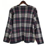 Vintage Crystal Kobe Grandma Grandpa Kawaii Navy Red Plaid Cardigan Women’s L Blue Size L Photo 5