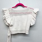 Crochet Chic Coquette Beach Cottagecore True Wrap Crop Cardigan Sweater XS White Photo 1