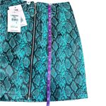 Tiger Mist Faux Snakeskin Mini Skirt Size XS NEW Blue Snake Photo 3