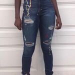 Aphrodite AP Blue By Paint Splatter Skinny Very Highwaisted Distressed Jeans
7 Photo 1