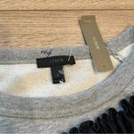 J.Crew NWT  Asymmetrical Ruffle Sweater Cotton Gray Heathered Size S Photo 2