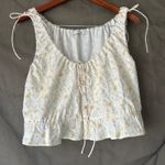 Lush Clothing Lush White and Yellow Dainty Floral Cropped Tank Top Size Small Photo 0