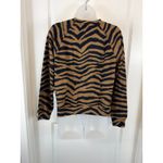 Lou & grey NWT Tiger Print Raglan Sweatshirt Brown Black Womens Small S Crewneck Photo 6
