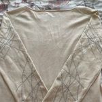 Beldini Belldini Silk Blend Beige Embroidered & Beaded Blouse, size M Photo 12