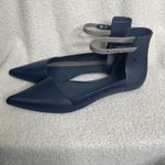 Melissa  Cutting II Ankle Strap Flats Pointed Toe D'Orsay Shoes Navy Size 10 Photo 3