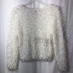 Yarnworks Fuzzy White Sweater Photo 1