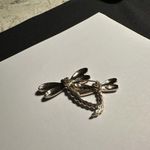 Signed Napier Rhinestone Gold Tone Blue Dragonflies Insect Brooch Pin Dragonfly Photo 4