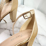 Forever Chunky Heel Low Platform Formal Sandal Heels Glitter Size 6 Gold Photo 5