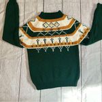 Vintage JCPenney green yellow knit sweater grandpa style Photo 0