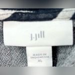 J. Jill XL Summer Striped Darkest Navy Popover Top Blue Photo 6