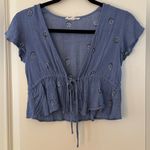 LA Hearts L.A Hearts Blue Floral Women's Tie Top Sz Small Photo 0