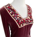 Allegra Hicks Retro Velvet Boho Silk Velvet Crochet Flower Child Mini Dress 2 Photo 1