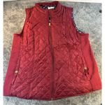 kim rogers Red Quilted Zip Vest Size XL Photo 2