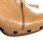 Cole Haan Kenna Clog Leather Slide In Wood Heel Platform Mules Sz 7.5 Rivets Photo 5