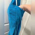 Amanda Uprichard  blue 100% silk halter minidress size small Photo 9