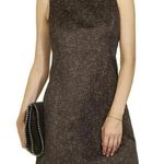 Theyskens' Theory Dino Dress Black Gold Sparkle Metallic Shift Sheath Sleeveless Size 2 Photo 0
