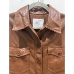 Wilfred NWT Aritzia Cognac The Ganna™ Shirt Jacket Vegan Leather Sz XS Photo 2