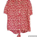 Madewell Crinckled Button-Back Tie Tee in Full Bloom XS Photo 3
