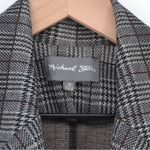 Michael Stars Plaid Ponte Crombie Long Jacket Double Breasted Grey Women's XS Photo 8