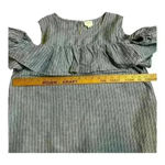 J.Crew  Linen Blend Ruffle Striped Cold Shoulder Top Sz 14 women Photo 5