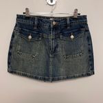 Denim Skort with Front Pockets Blue Size 28 Photo 3