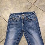 True Religion Womens Cropped Distress Washed Sz 28 Disco Joey Flare Logo Y2K EUC Photo 5